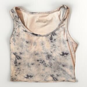 Yogalicious Lux Tie Dye Cropped Tank Top Womens Small Blue Gray Athletic Stretch